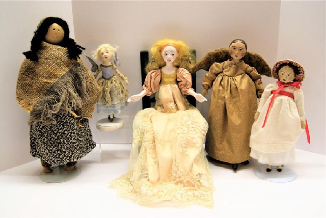 5 Artist Wood Folk Dolls (1 of 2)