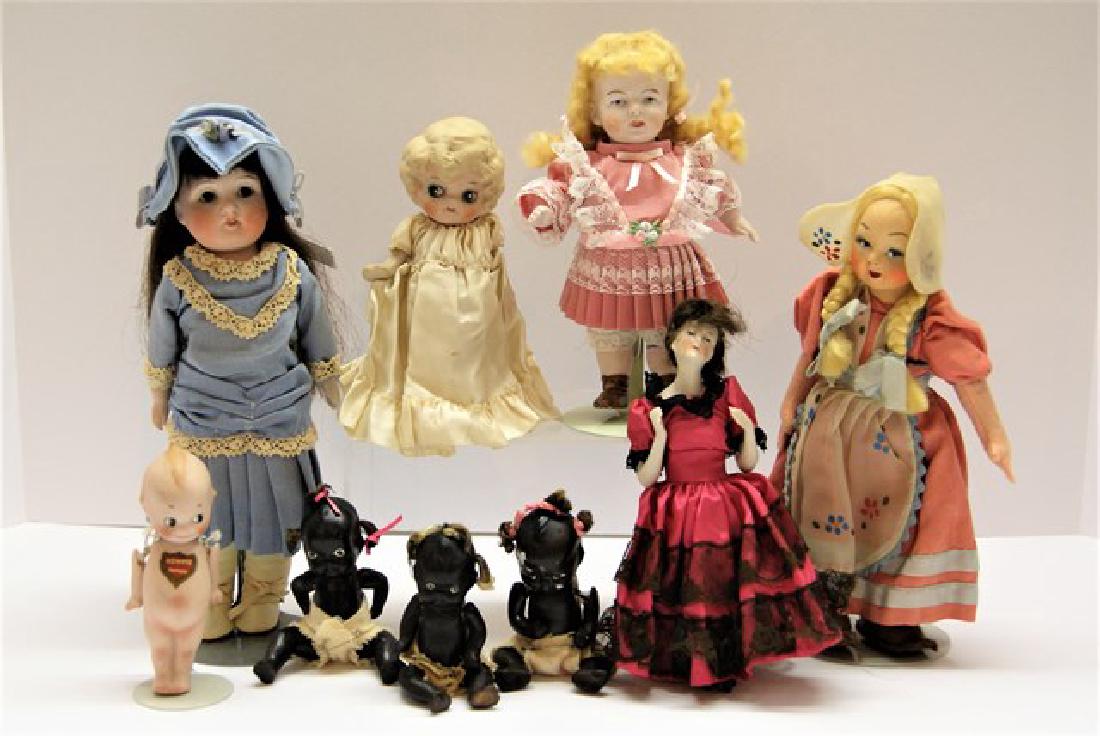 Nine Bisque and One Cloth Dolls (1 of 5)