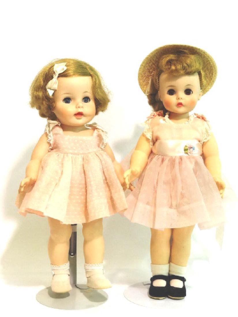 Madame Alexander Caroline and Marybel: Madame Alexander 14 in. vinyl Caroline & 15 in. Marybel, both have tagged dress