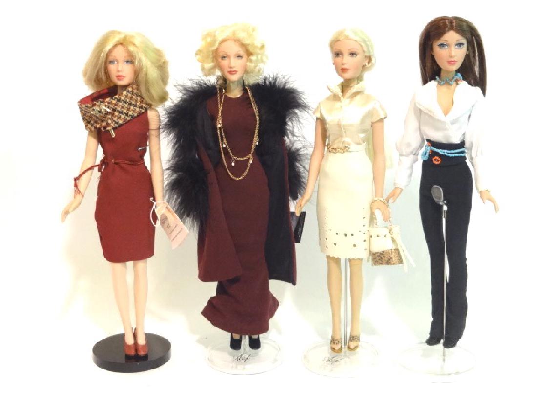 Madame Alexander Alex Dolls: Four Madame Alexander 16 in. Alex dolls, Neiman Marcus 2001 Alex Zenra w/box & certificate no. 74/250, Marlene Dietrich, Shanhai Express from 2002, limited edition 854/1500, Stepping Out & Ocean Drive