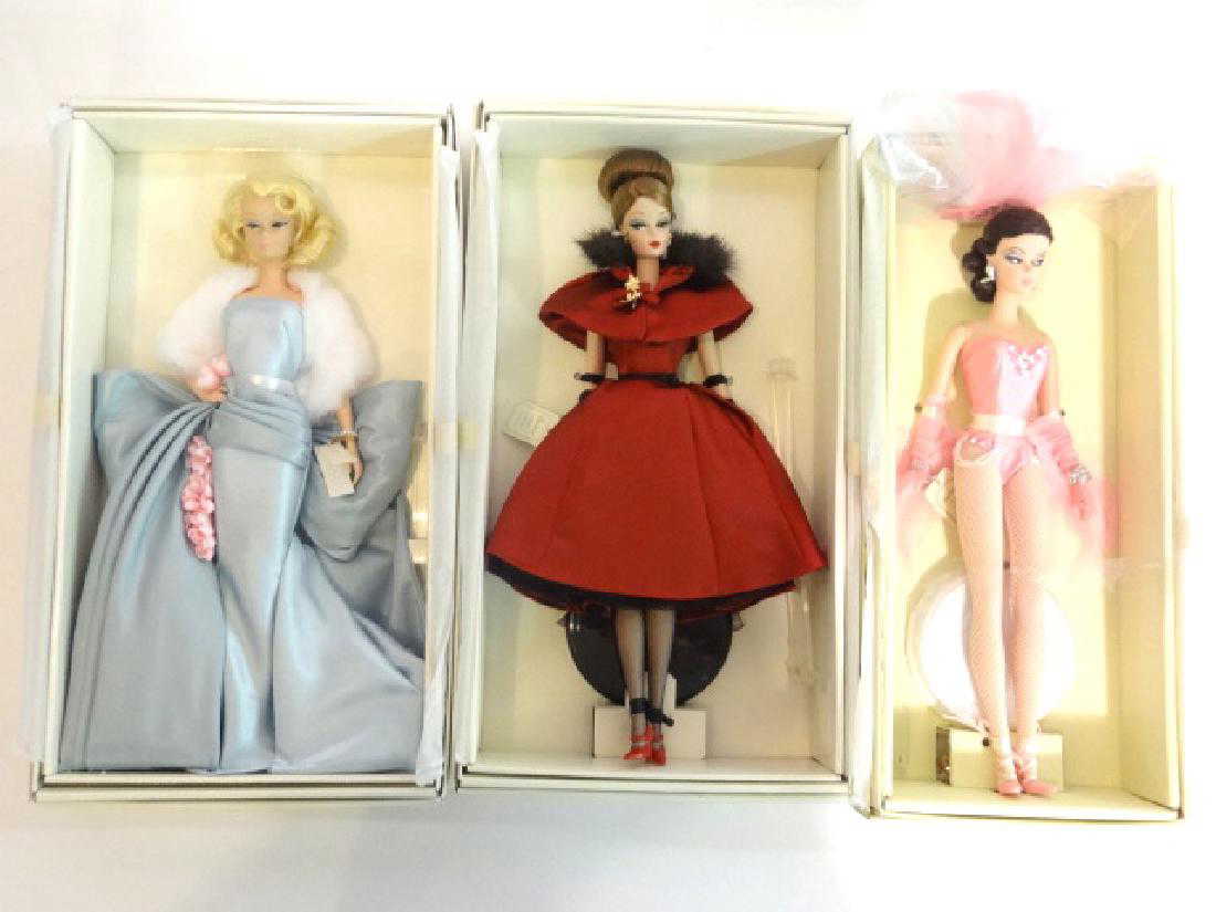 Three Silkstone Barbie Dolls in Original Box