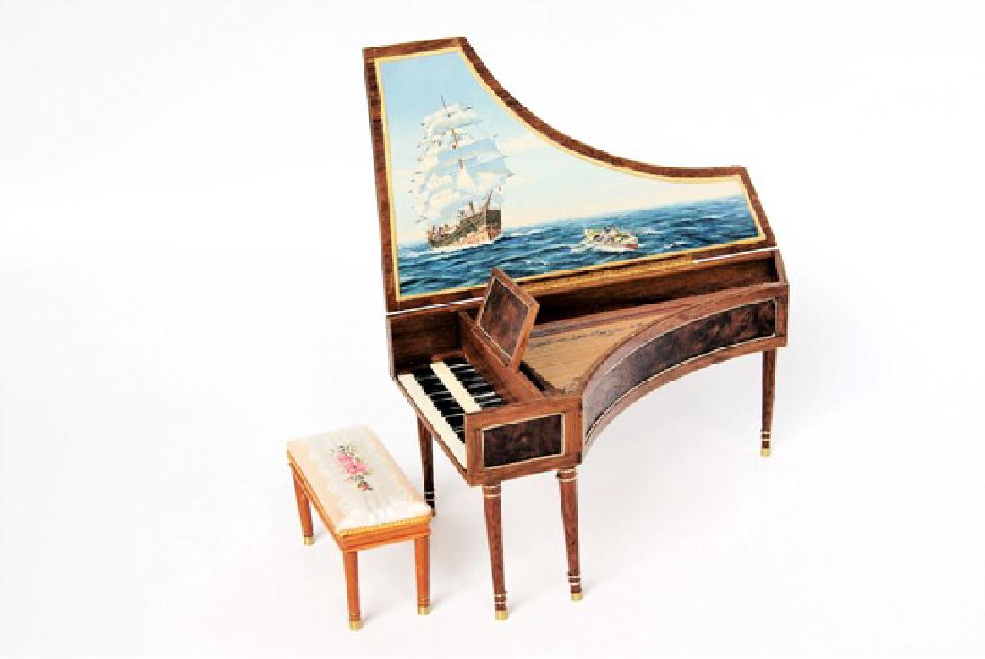 Orvin Fjare Harpsichord & Bench Dollhouse Miniatures Nov 24, 2017