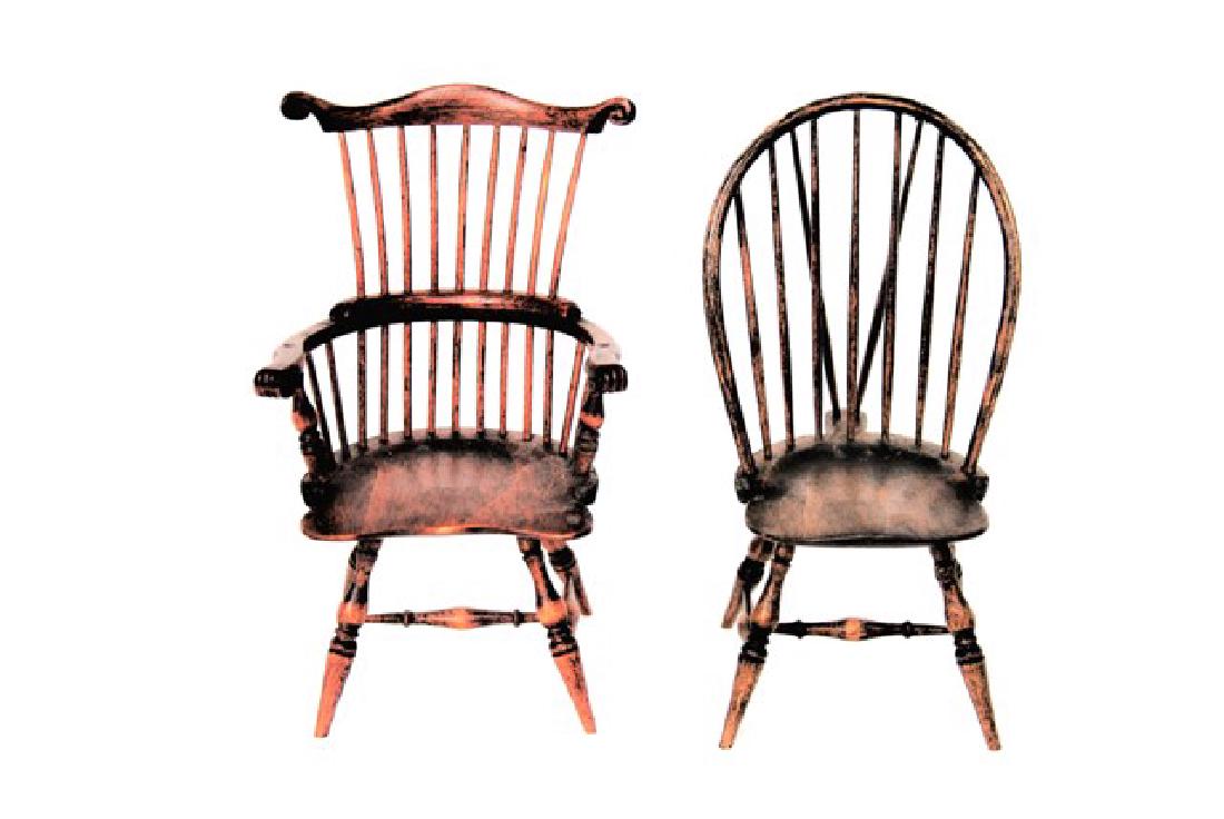 Two P.W. Windsor Chairs Dollhouse Miniatures (1 of 3)