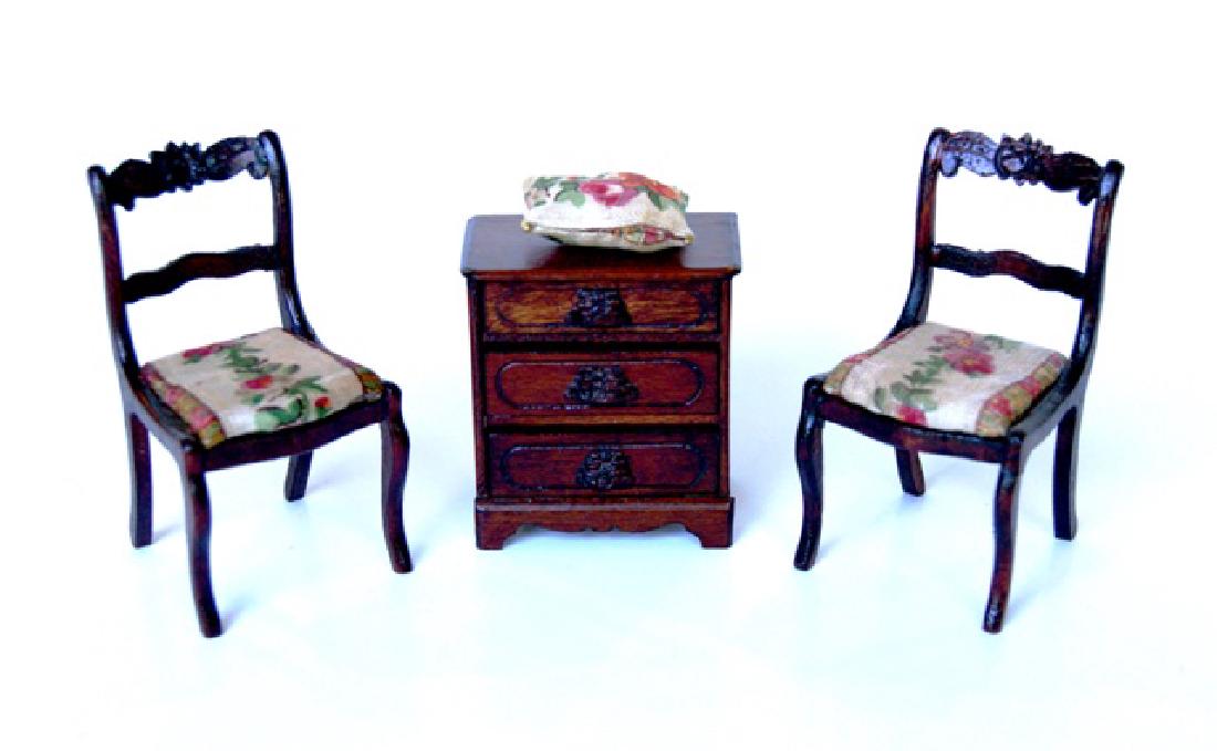 Carl Forslund Dresser & Chairs for Dollhouse (1 of 1)