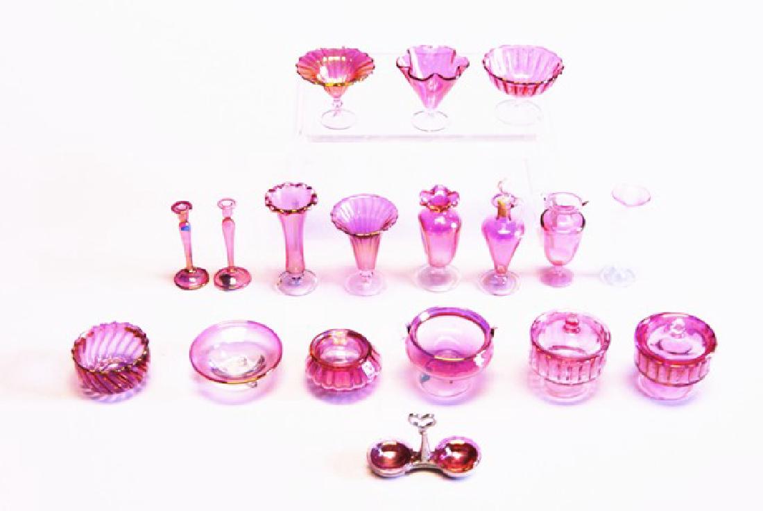 Large Group of Cranberry Miniature Glass (1 of 2)