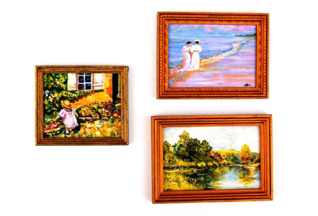 Three Helen Scott Langley Miniature Paintings (1 of 4)