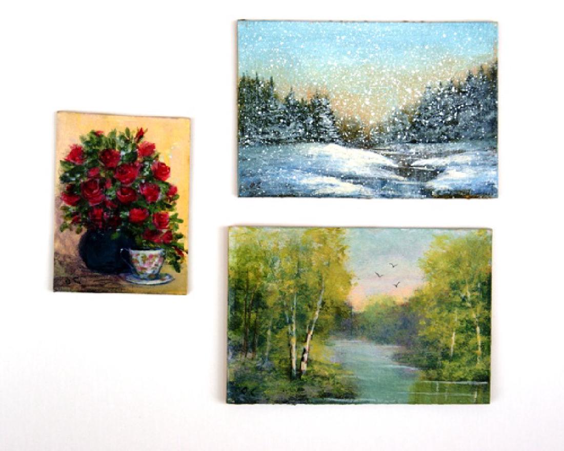Three O. Colley Miniature Paintings (1 of 4)