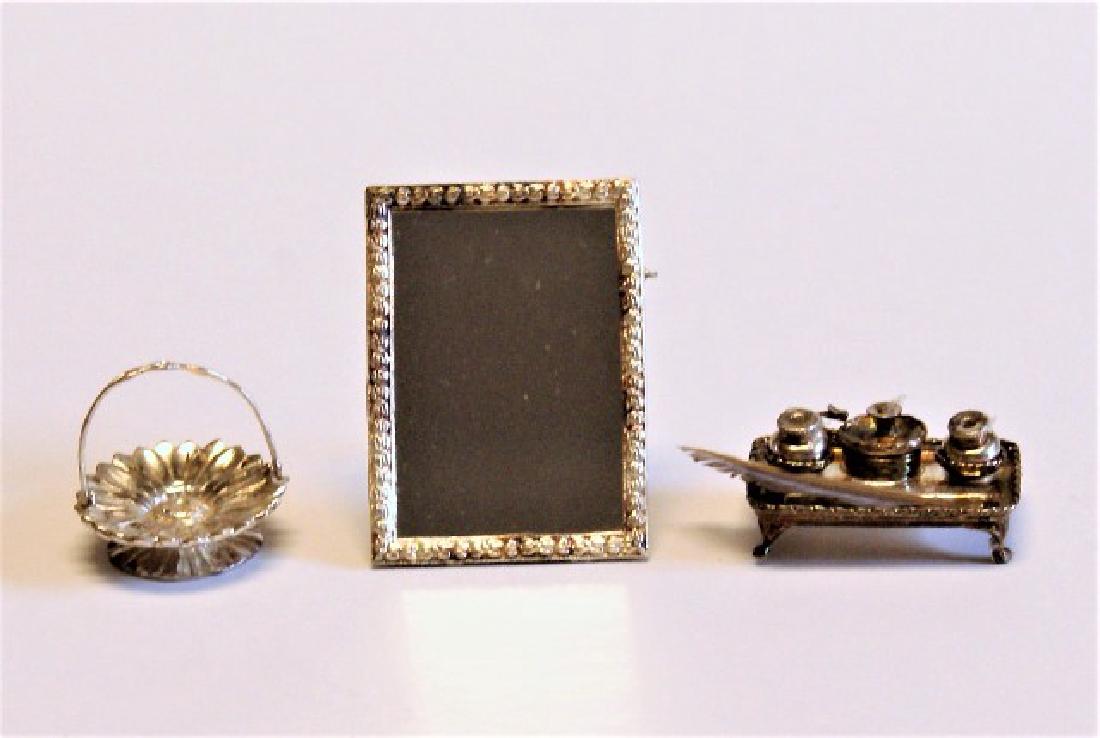 Ken Palmer English Silver Standish, Mirror & Basket for (1 of 3)