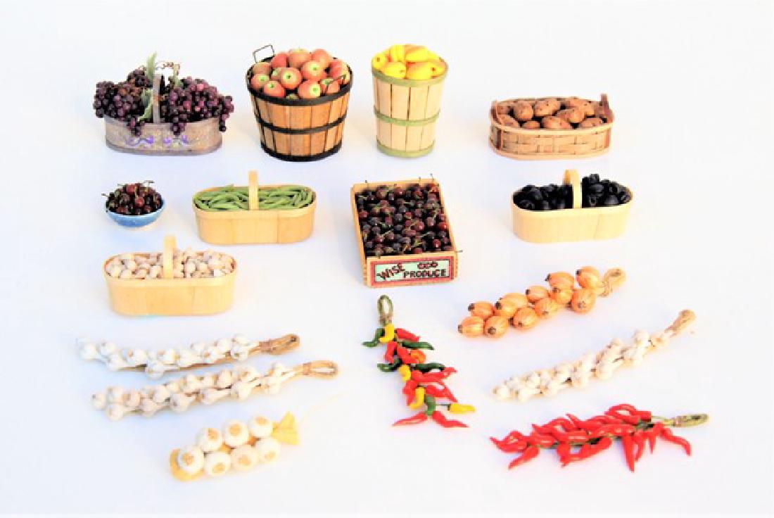 Artisan Baskets of Fruits/Vegs for Dollhouse (1 of 2)