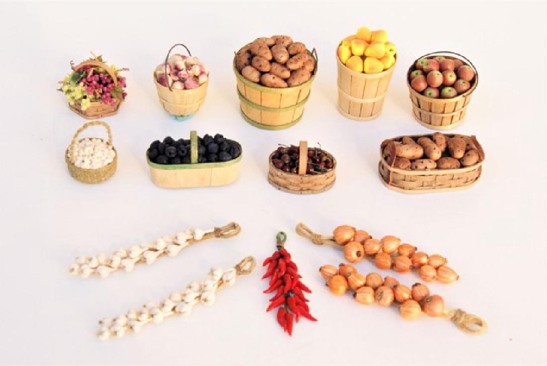 Artisan Baskets of Fruits/Vegs for Dollhouse (1 of 1)
