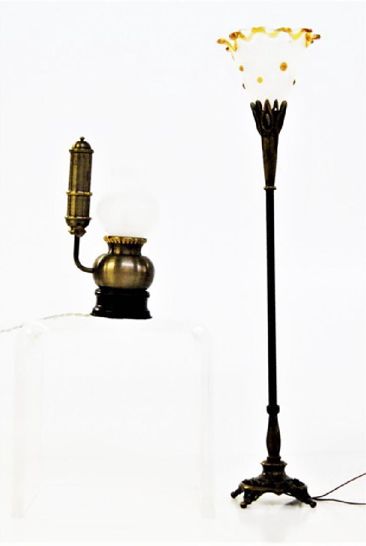 Jim Pounder Miniature Floor Lamp & Student Oil Lamp (1 of 3)