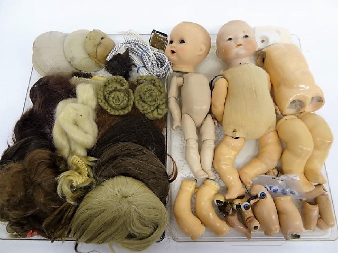 Large Lot Composition Doll Parts and Wigs (1 of 1)
