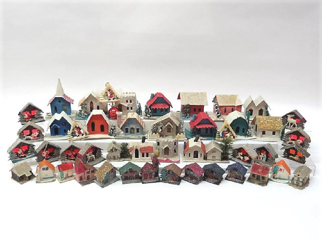 Christmas grouping Putz, Sparkle and Flocked Houses (1 of 1)