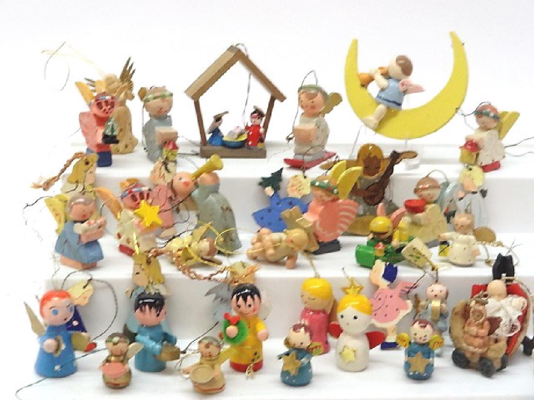 Vintage Christmas Wooden Angels: Group of vintage Christmas angels 1.5" Largest