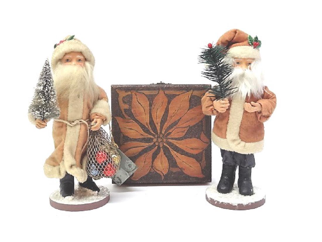 Pair Bethany Lowe Santas and Christmas Vintage Box (1 of 1)