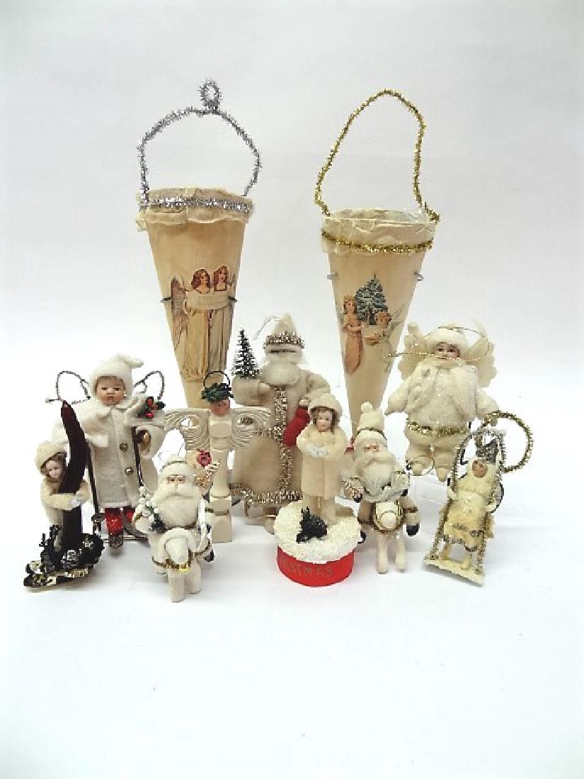 Contemporary Cotton Batting Figures Christmas Ornaments (1 of 2)