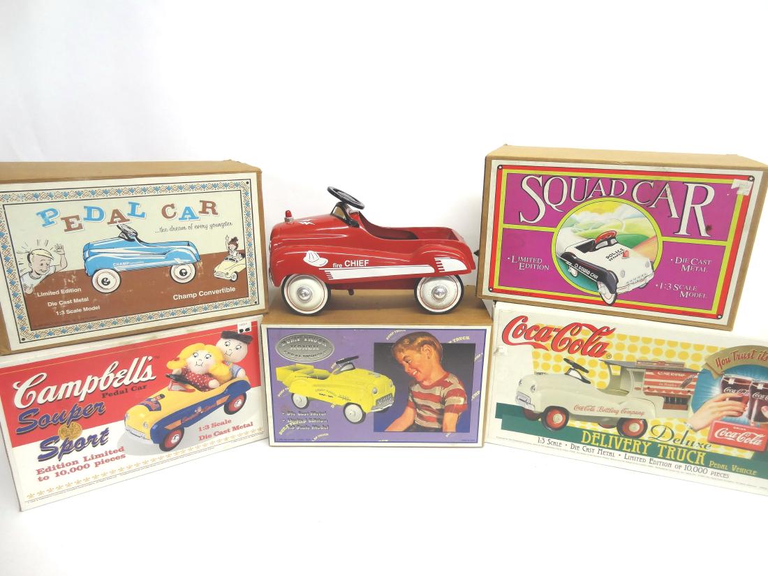 Six Contemporary Miniature Pedal Cars in OB (1 of 1)