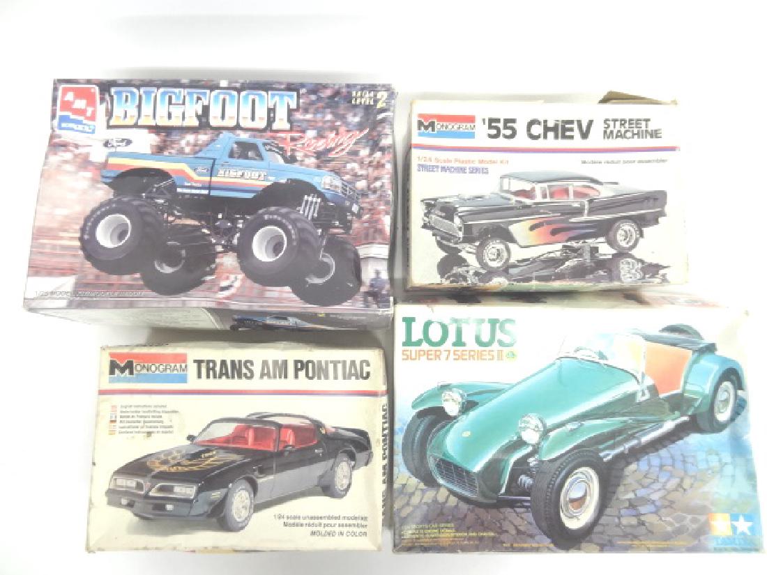 Model Car Kits: Tamiya Model Cars and AMT model cars, lotus, trans am, box size 5"Tx7.5"Wx11"L