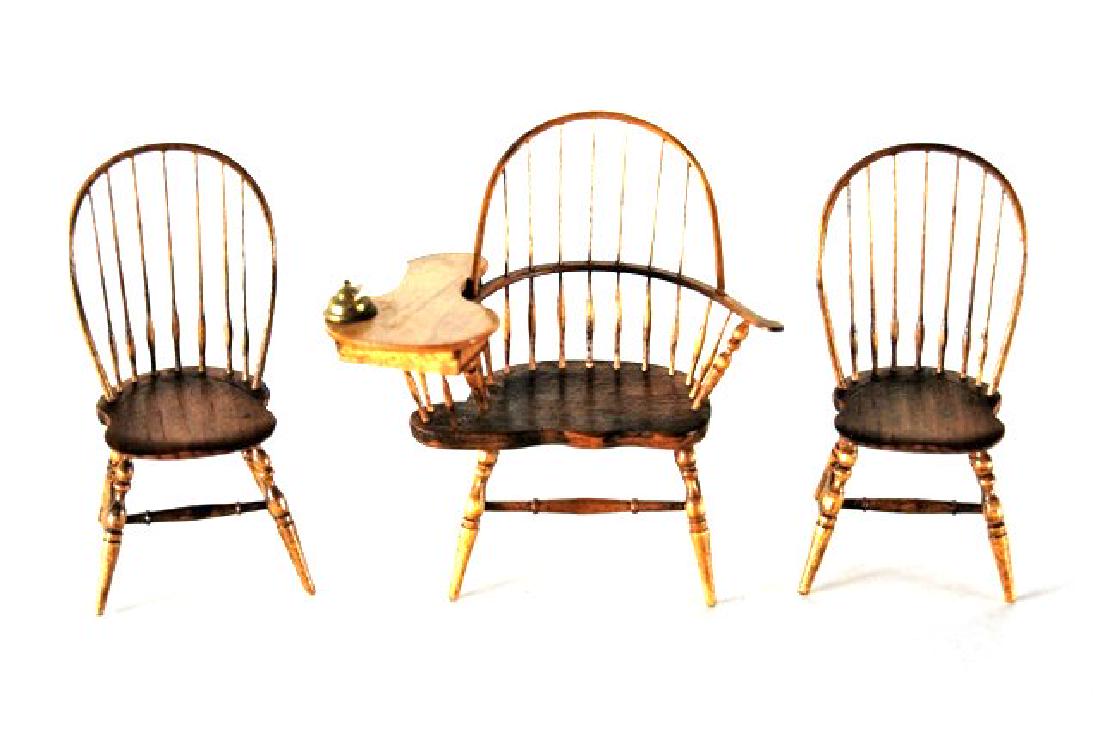 Edward Norton Writing Chair & Windsor Chairs Dollhouse (1 of 3)