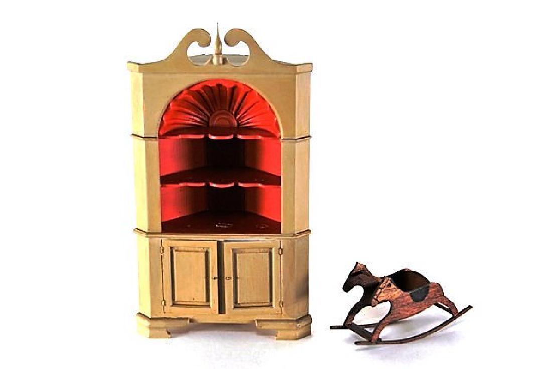 Edward Norton Painted Corner Cabinet & Rocking Horse (1 of 1)