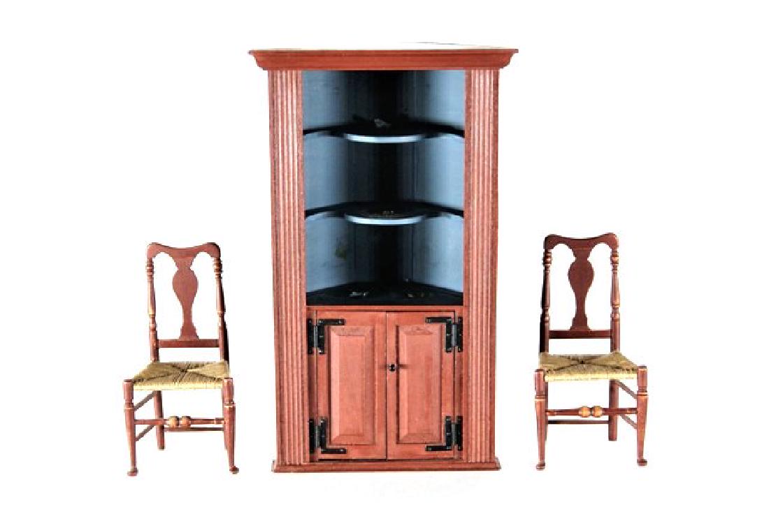 Dan Buckley Corner Cabinet & Chairs Dollhouse (1 of 2)