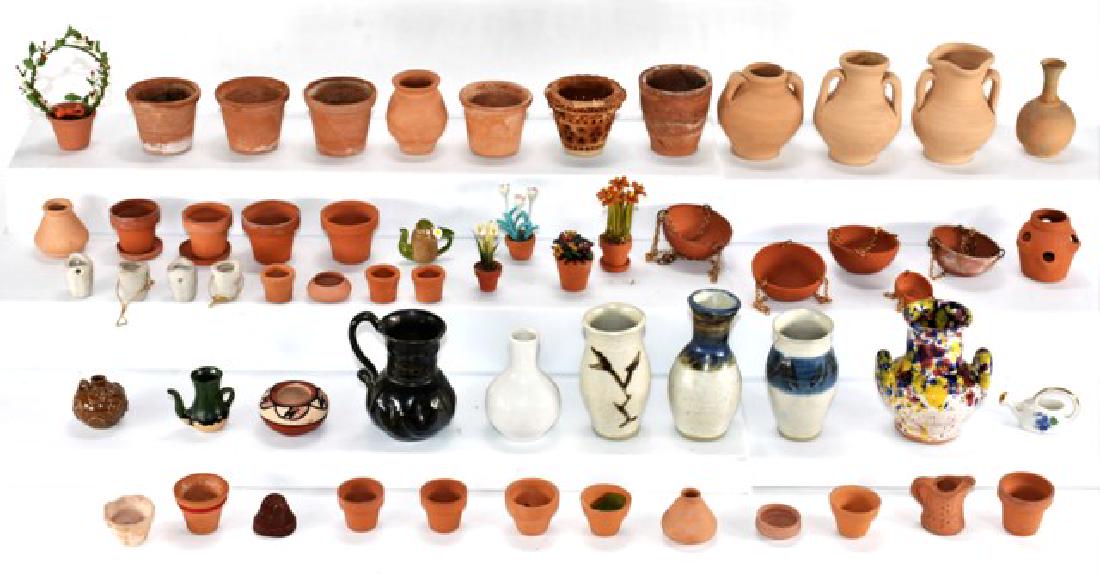 Large Group of Dollhouse Urns & Planters Miniatures (1 of 1)