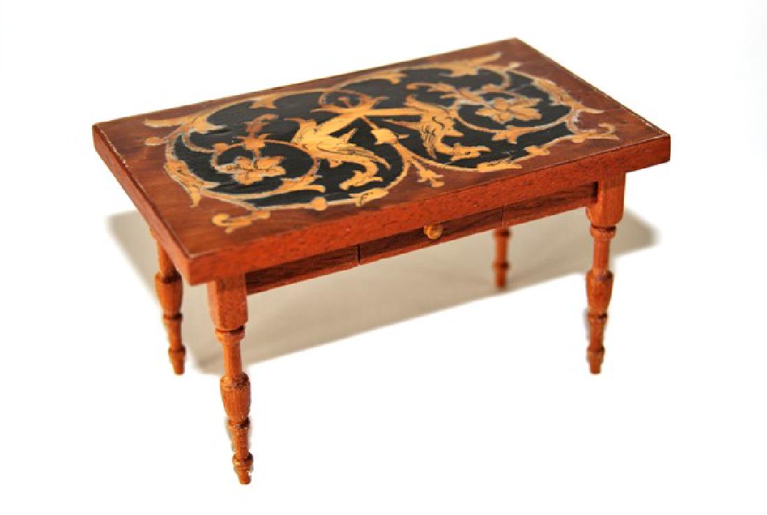 Petite Antiquary French Marquetry Table for Dollhouse (1 of 3)