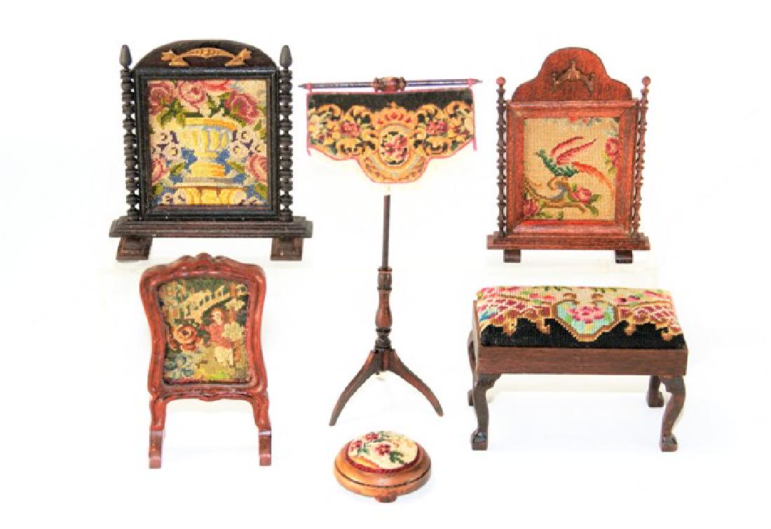 Artisan Petit Point Furniture for Dollhouse Miniatures (1 of 4)