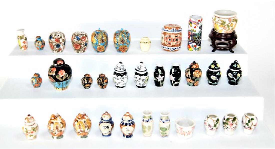 Large Group of Asian Urns & Vases for Dollhouse (1 of 1)