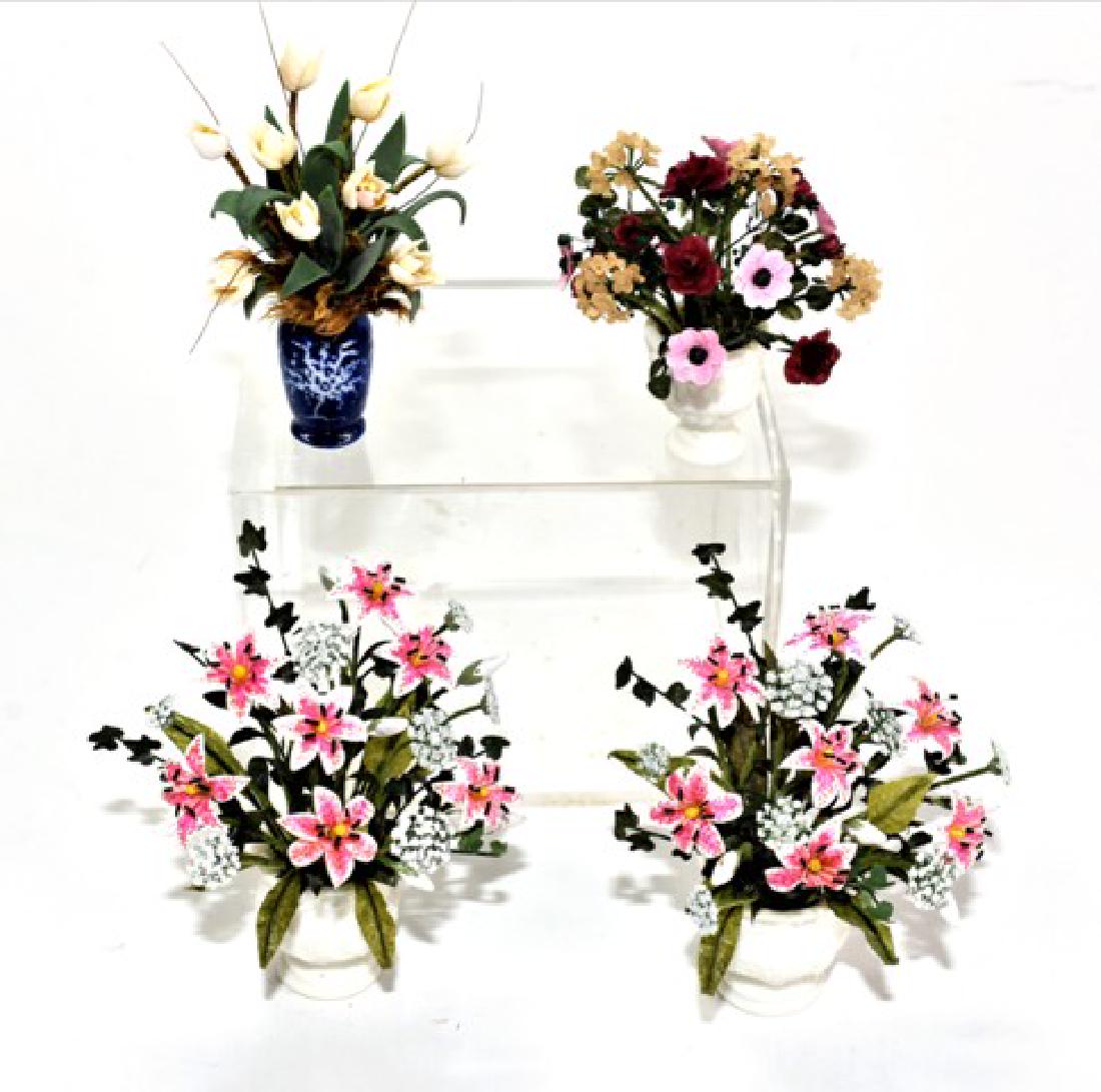 Four Ginger Wyatt Artisan Dollhouse Flower Pots (1 of 1)