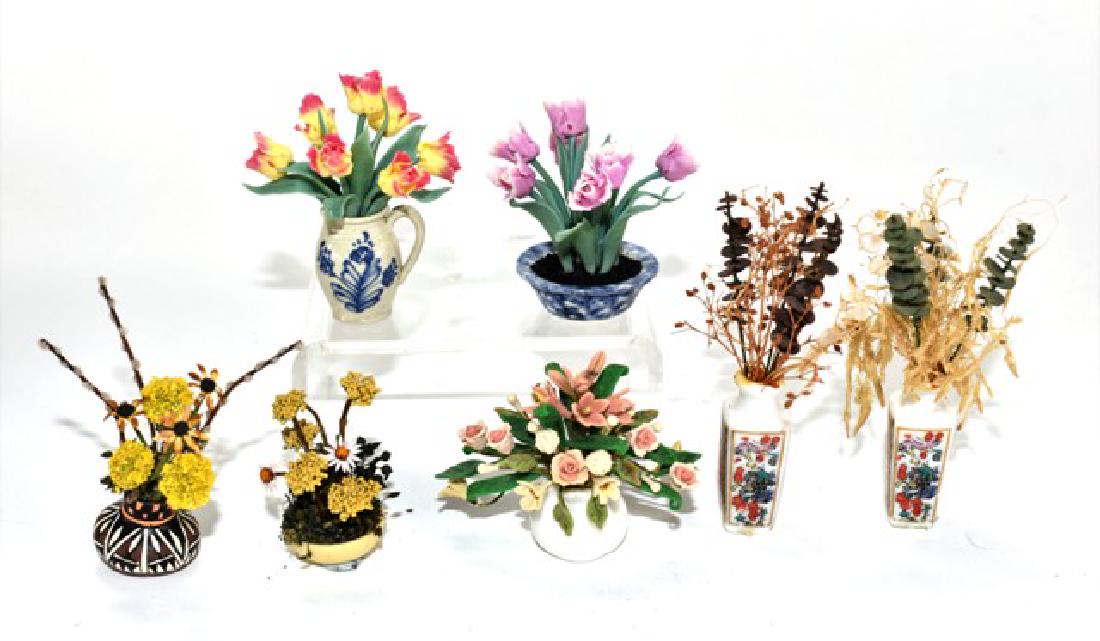 Seven Dollhouse Artisan Plants Miniatures (1 of 1)