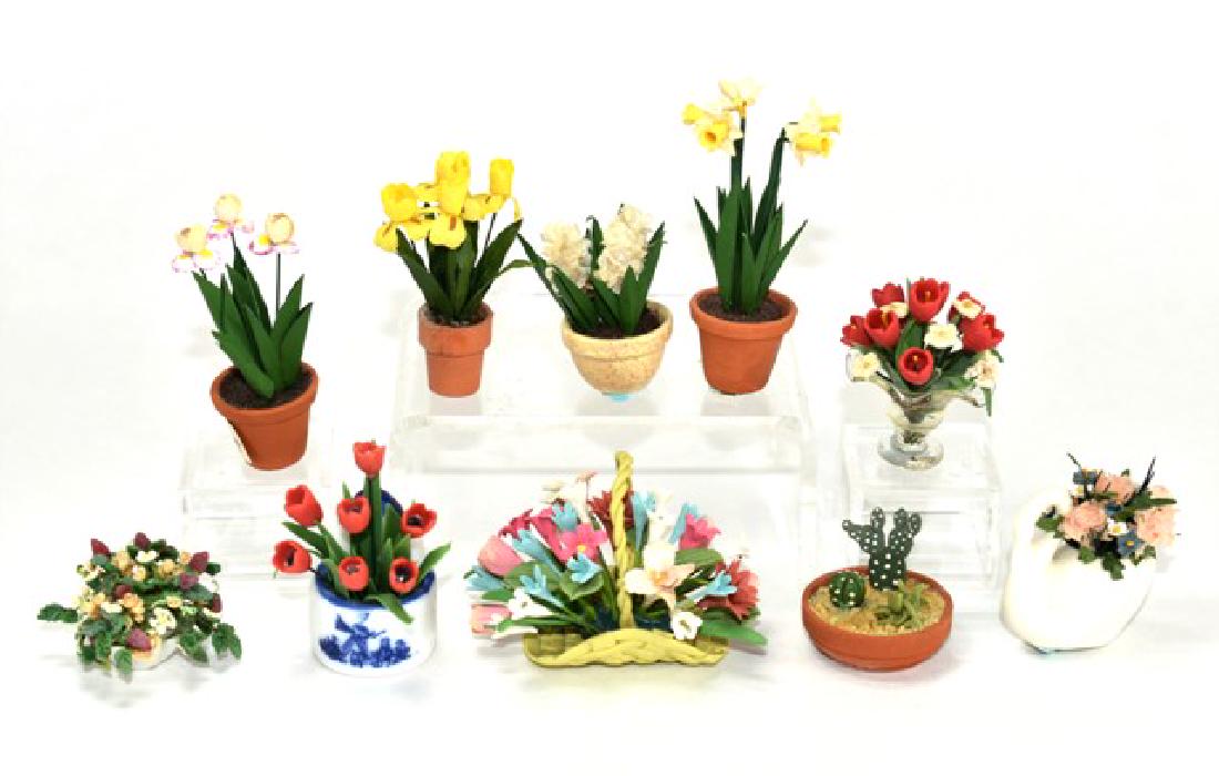 Ten Dollhouse Small Plants Miniatures (1 of 1)