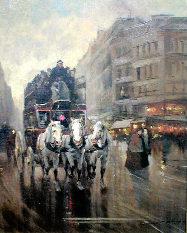 Edouard Cortes (French 1882-1969): Edouard Cortes (French 1882-1969) "PARIS EVENING" oil on canvas signed "Edouard Cortes" lower right 24 x 17in. $20,000-40,000