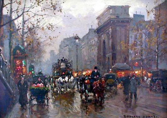 Edouard Cortes (French 1882-1969): Edouard Cortes (French 1882-1969) "PORT ST. DENIS" oil on canvas signed "Cortes" lower right 18 ½ x 13in.