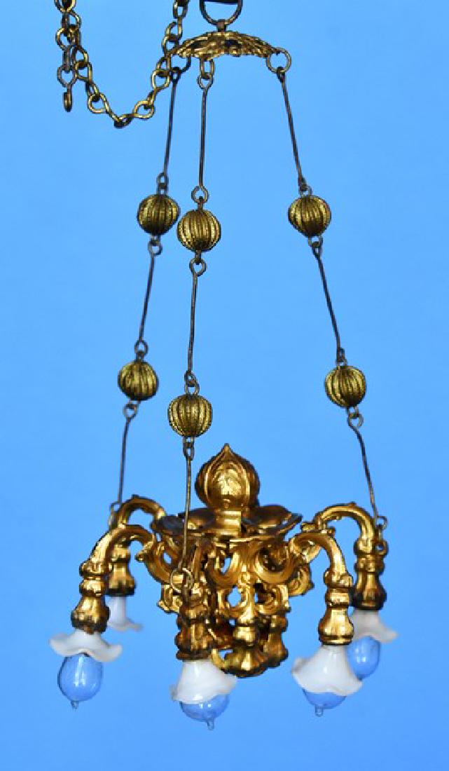 Antique Dollhouse German Ormolu Chandelier Miniature (1 of 2)