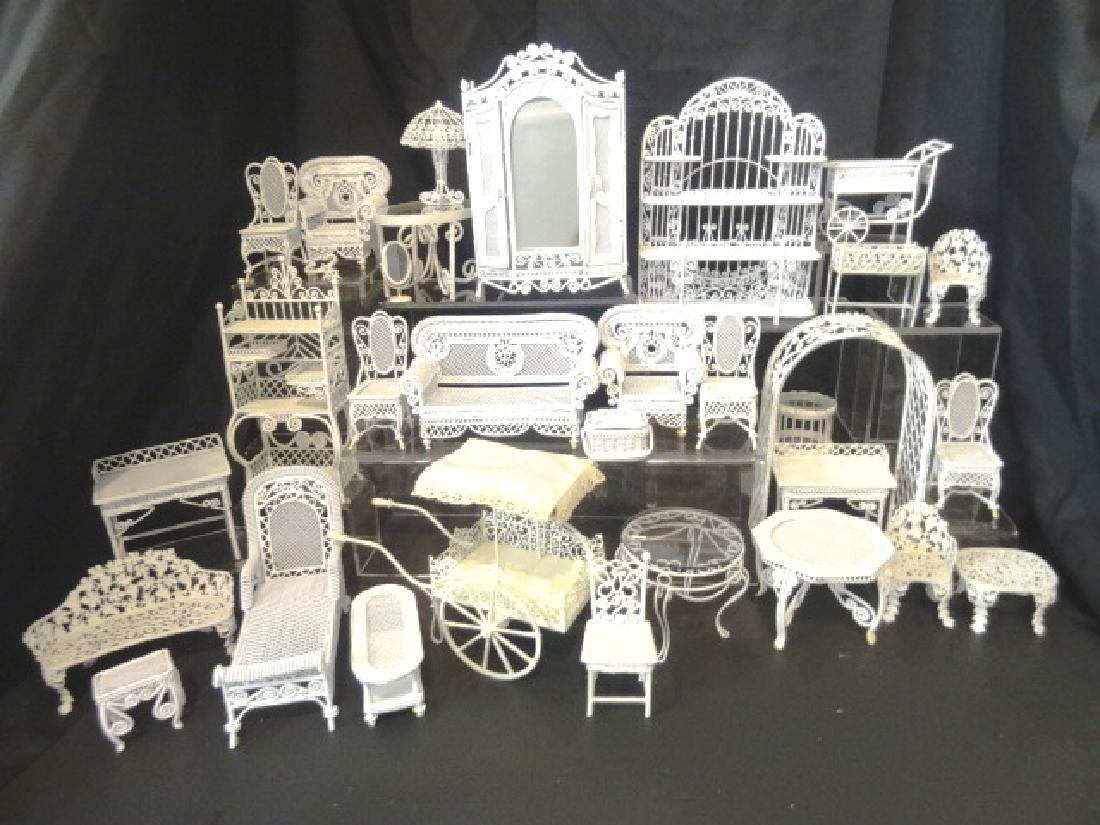 Large Lot of Dollhouse White Metal Furniture Miniatures (1 of 1)