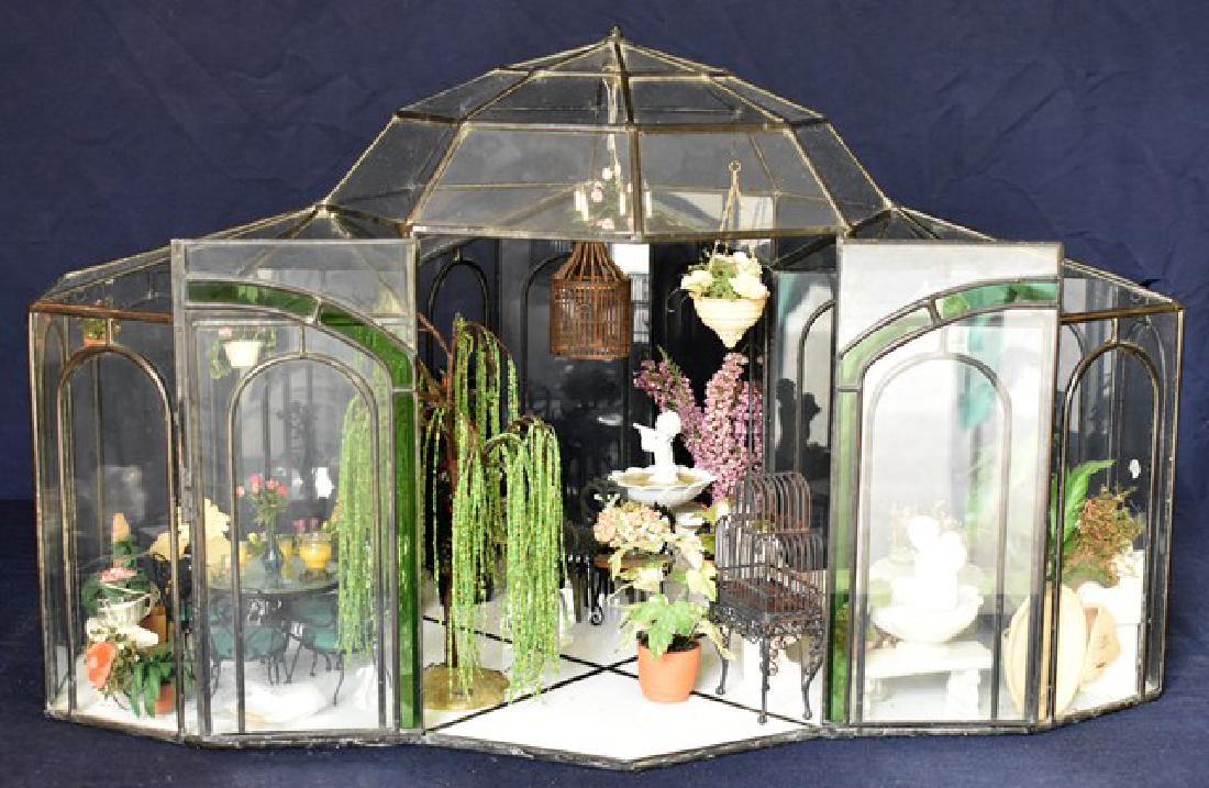 Dollhouse Glass Four Room Solarium Miniature Room Box (1 of 4)