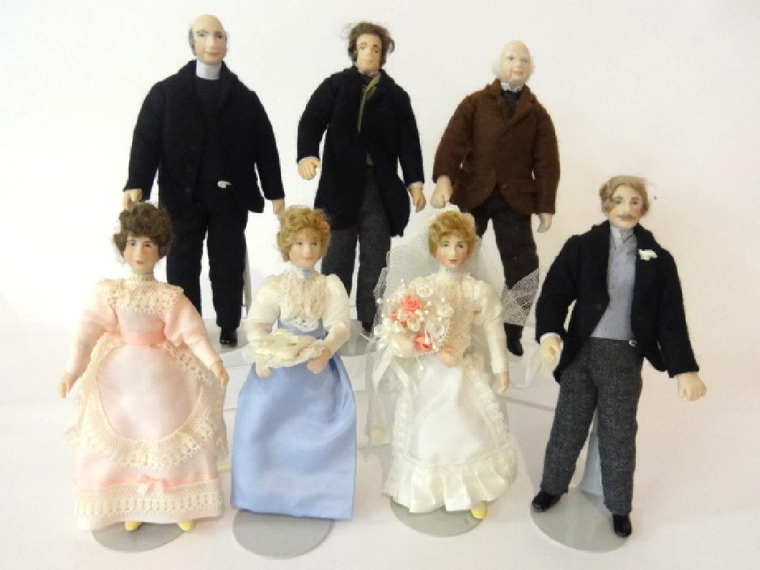 Seven Jill Nix Bisque Wedding Party Dollhouse Dolls (1 of 1)
