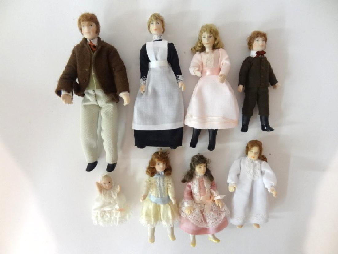Eight Jill Nix Artisan Bisque Dollhouse Dolls (1 of 1)