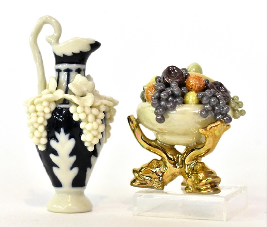 Vince Stapleton Dollhouse Dolphin Epergne & Fruit Bowl (1 of 1)