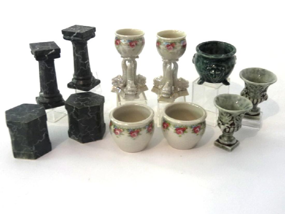 Group of Vince Stapleton Dollhouse Planters & Pedestals (1 of 1)