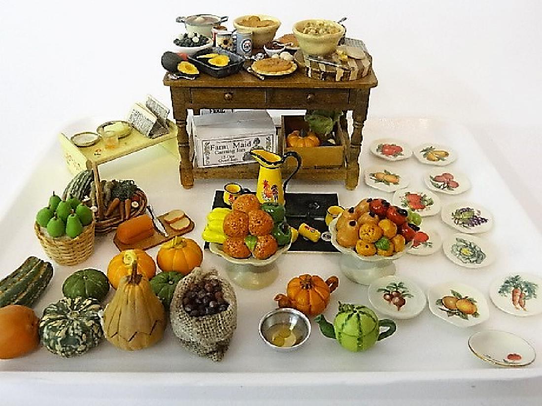 Dollhouse Kitchen Foods and Table (1 of 1)