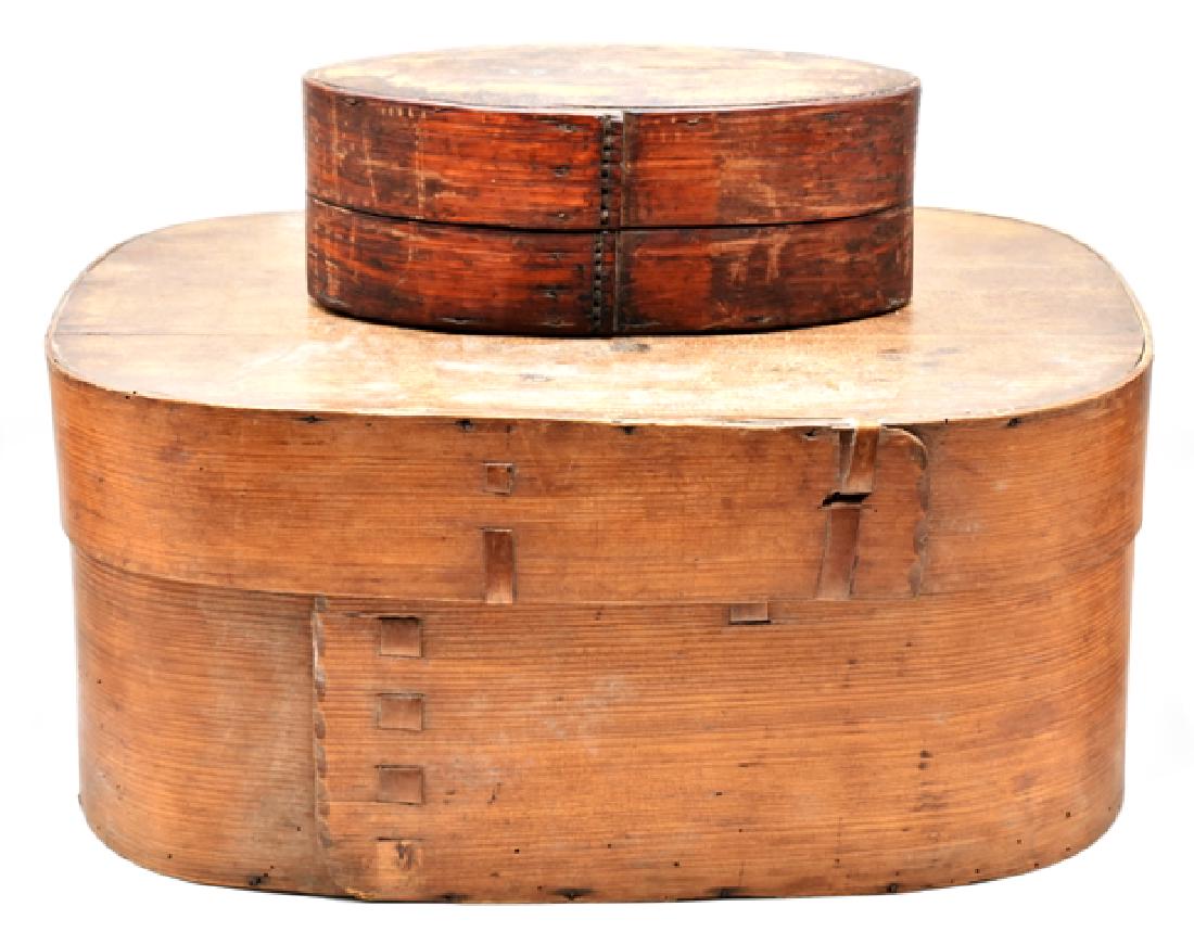 Two Antique Wood Bentwood Boxes (1 of 2)