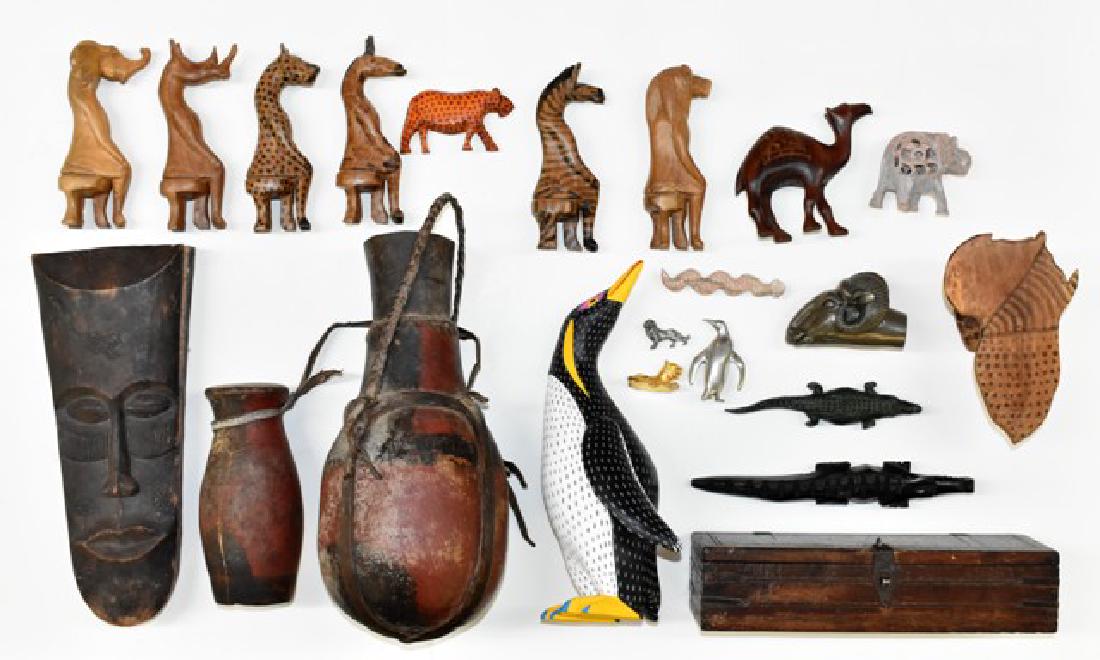 Carved Stone & Wood African Animals & Containers (1 of 2)