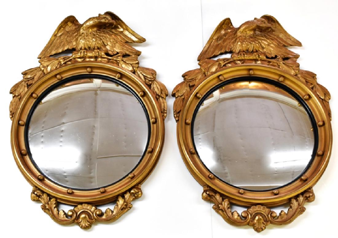 Pair Vintage Eagle Bullseye Mirrors (1 of 1)