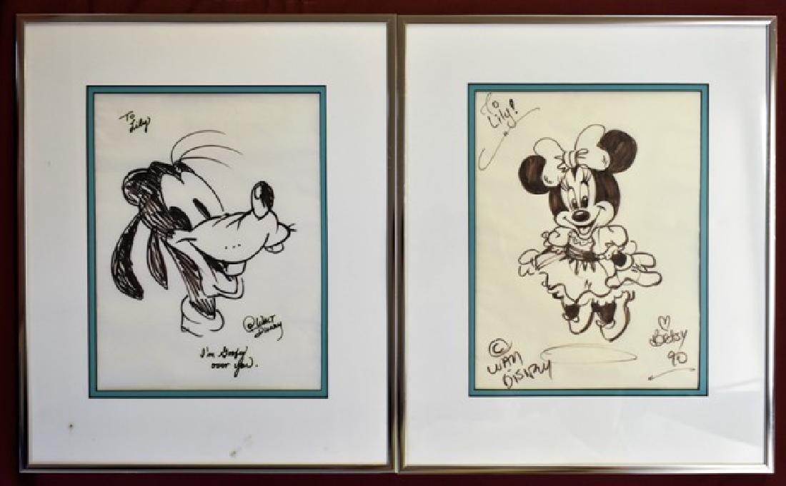 Two Original Disney Drawings, Goofy & Minnie Mouse (1 of 4)