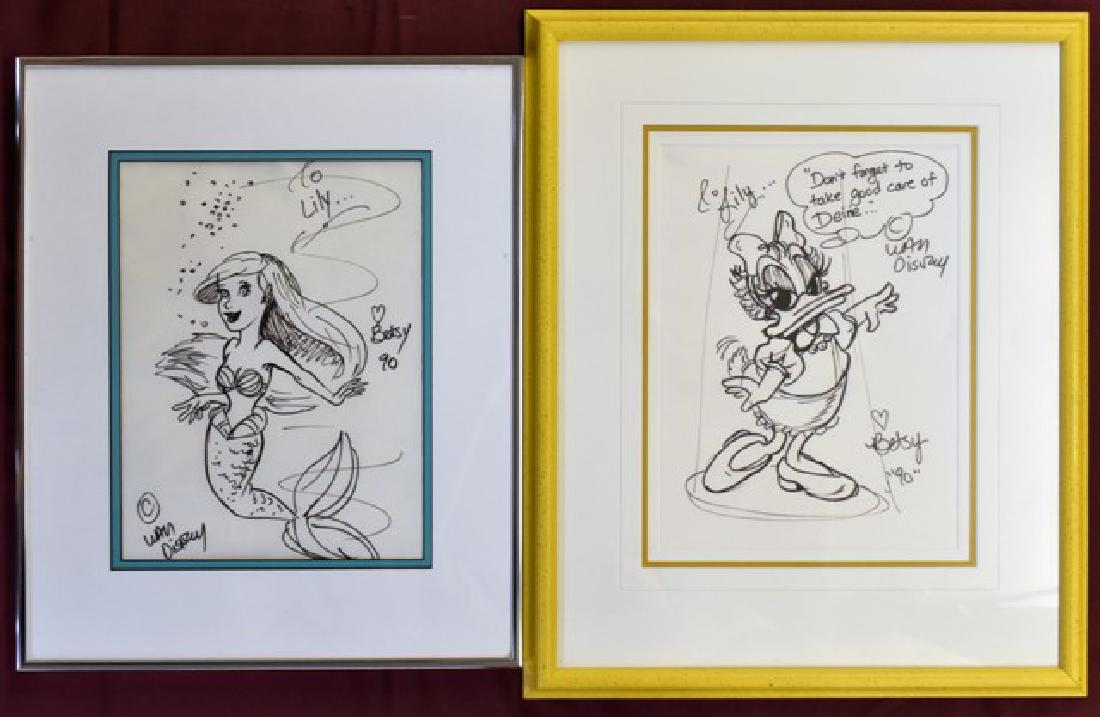 Two Original Disney Drawings, Little Mermaid & Daisy (1 of 5)