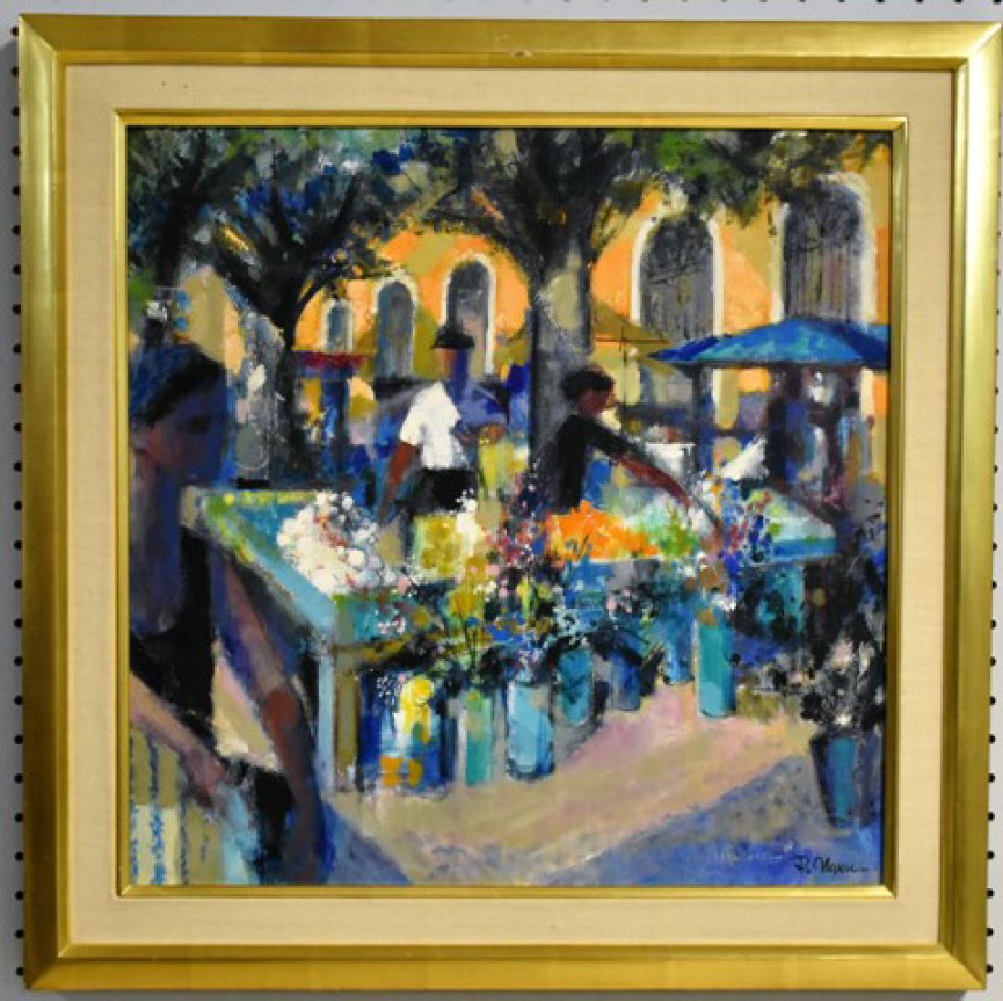 Paul Neven Painting Of French Flower Market (1 of 3)