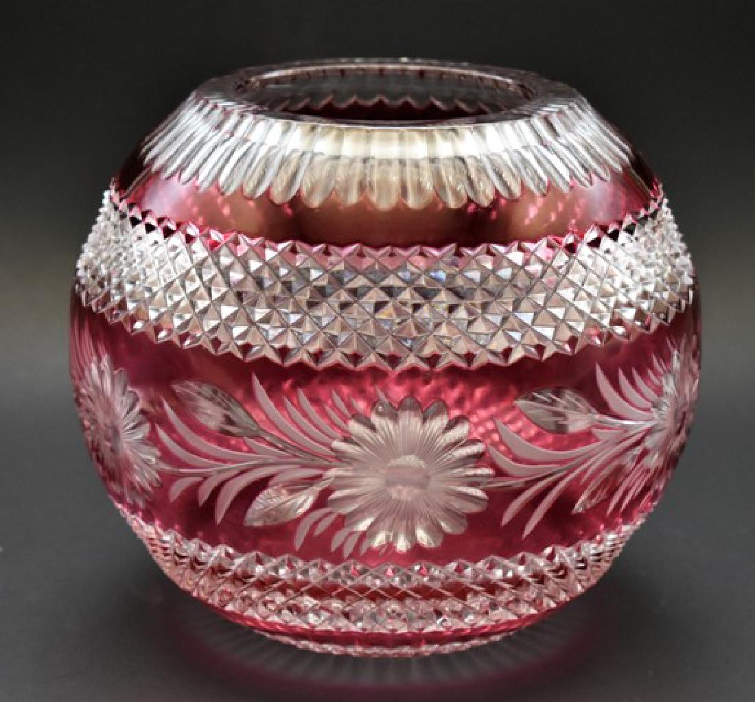 Cut Glass Ruby Flash Vase