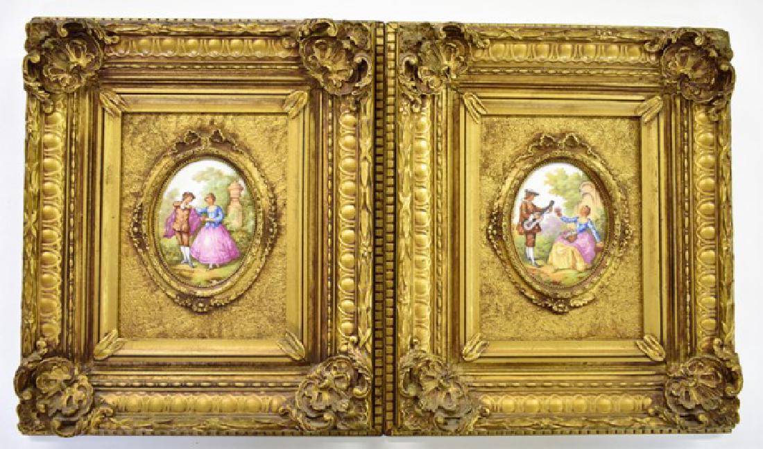 Pair Of Framed Limoges Porcelain Plaques (1 of 4)